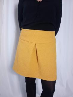 jupe courte polycoton moutarde